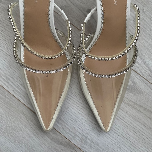 Antonio Melani Elisha Clear Vinyl Rhinestone Heeled Mules - Picture 2 of 8